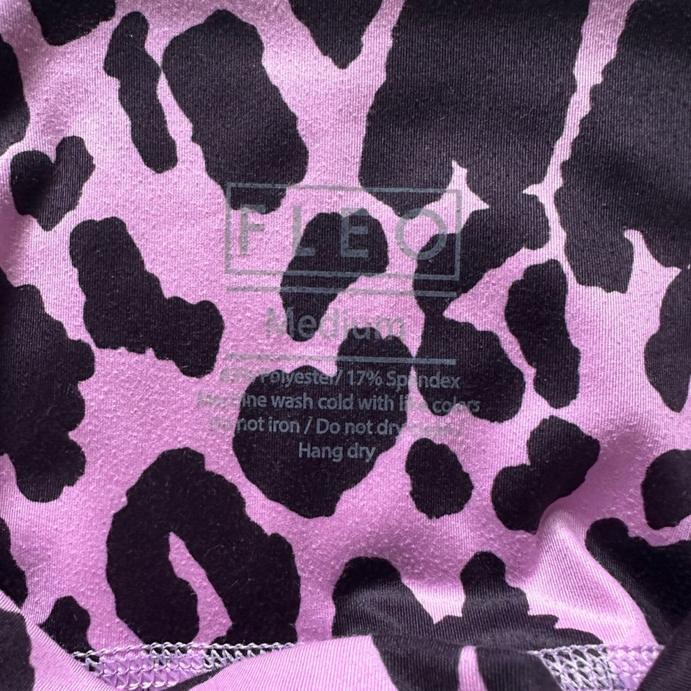 Fleo Pink and Black Leopard Print High-Waist Leggings - Picture 5 of 5